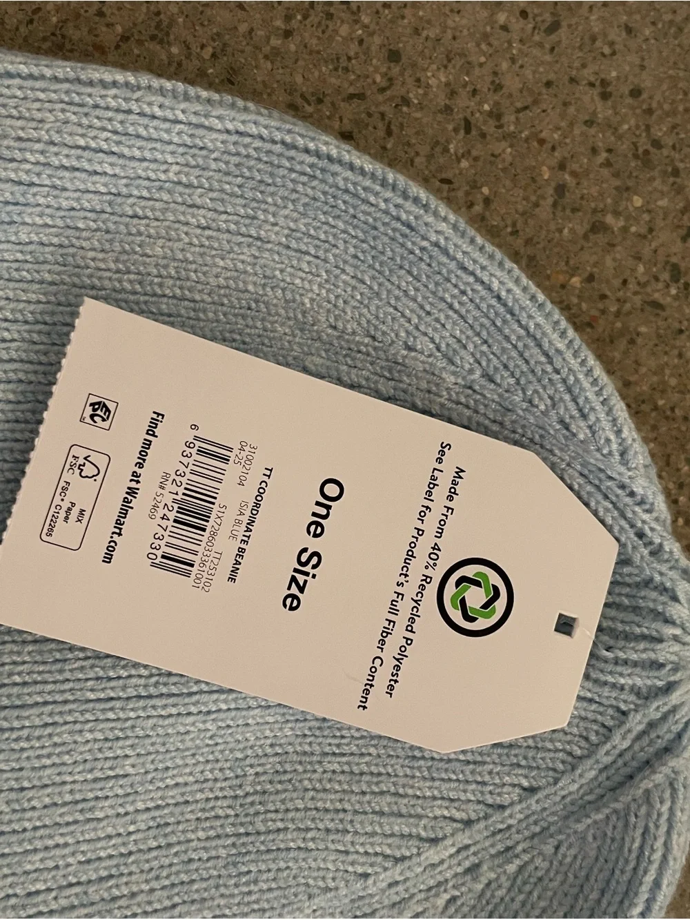 Time and Tru NWT Light Blue Winter Beanie Fold Hat